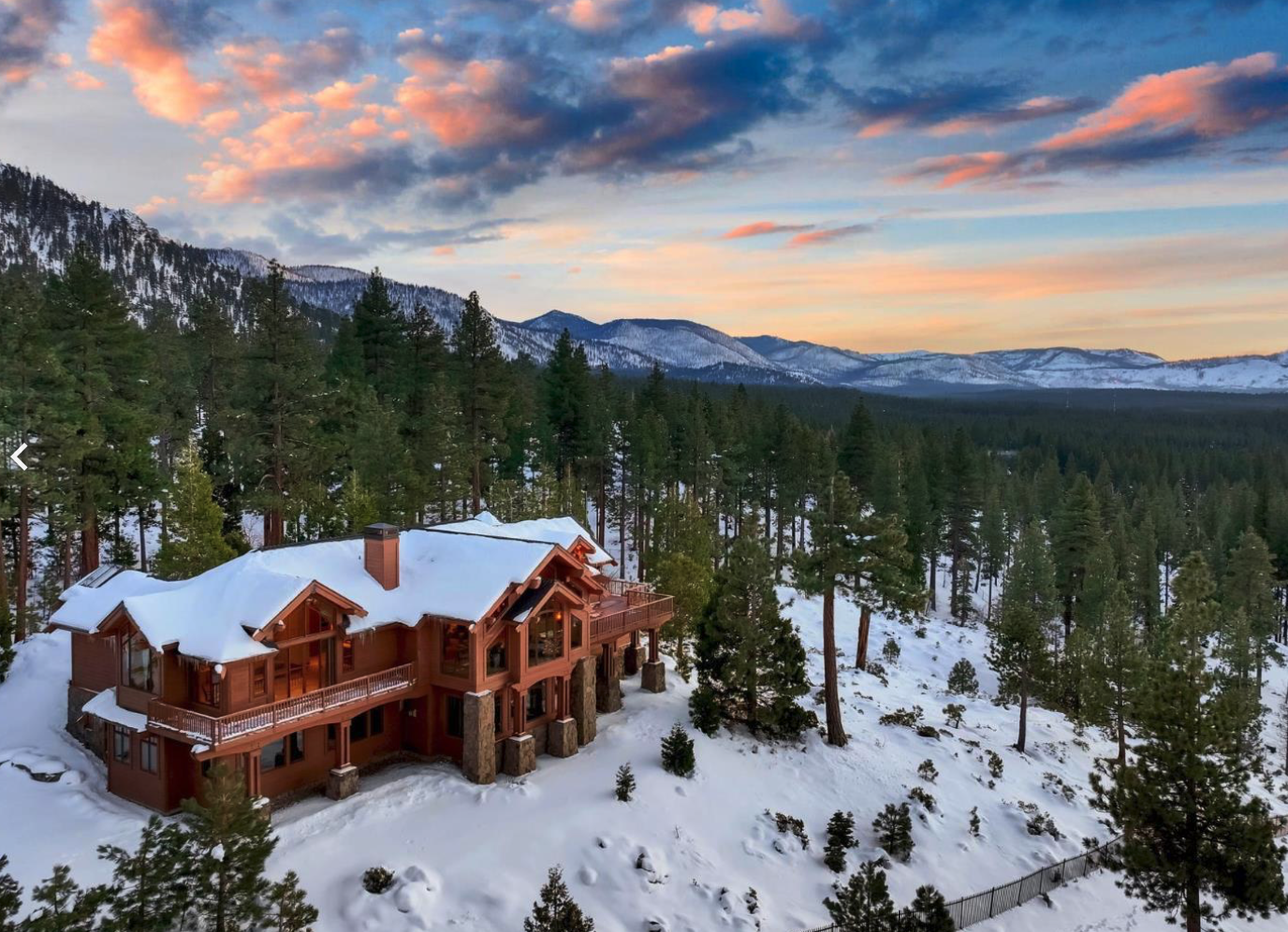 Ski-in ski-out chalet in snowy Lake Tahoe mountains